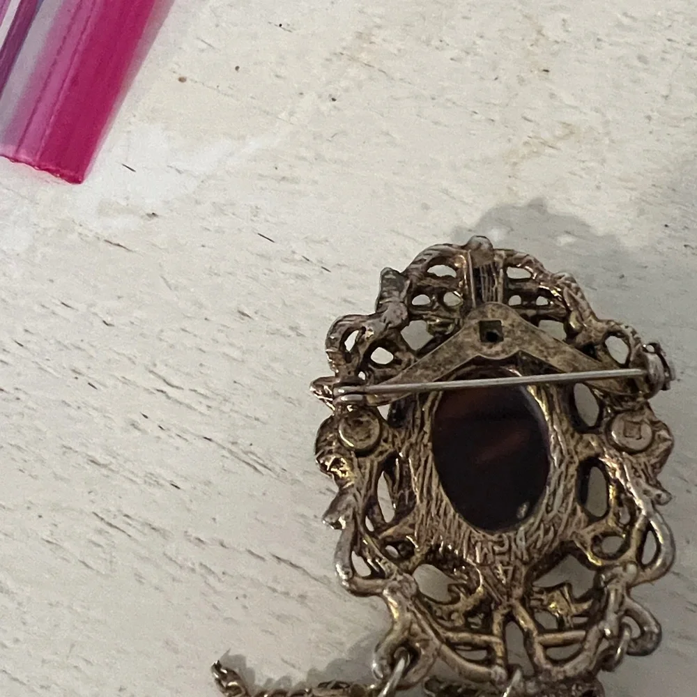 Lot Vintage Cameos brooches tassels Victorian